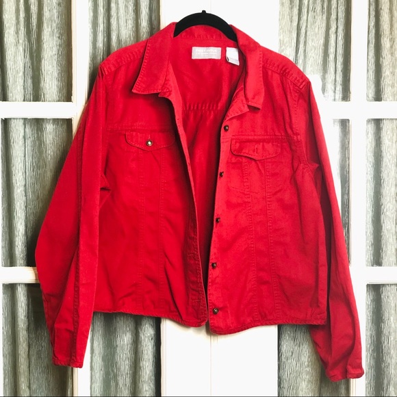 red denim jacket size 18